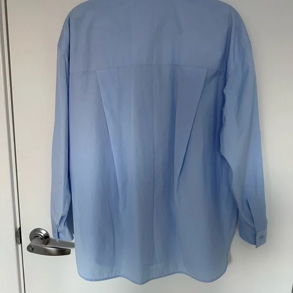 Maje Blue Embellished Button-Up Shirt